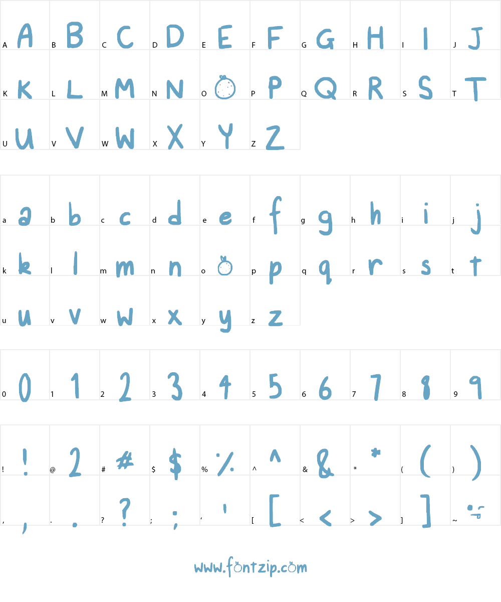 Orange Juice Font Character